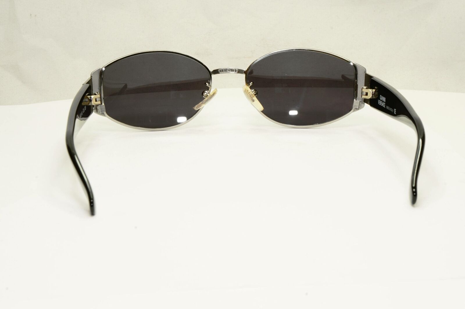 Gianni Versace 1996 Vintage Silver Medusa Black Metal Sunglasses MOD X41 COL 029