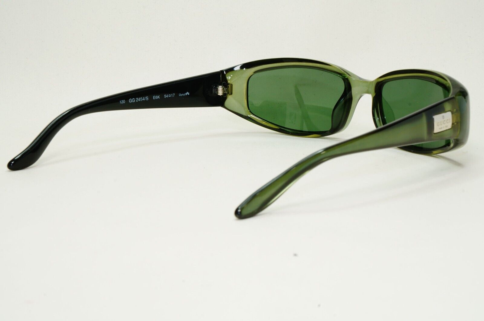 Gucci Sunglasses 1999 Vintage Green Transparent Rectangle GG 2454/S E6K 291024