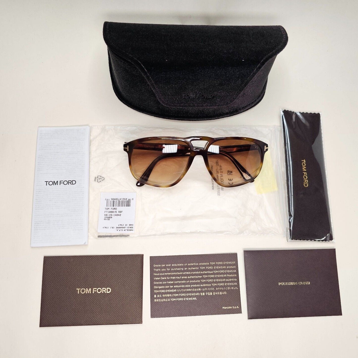 Tom Ford Sunglasses Pierre-02 Brown Havana Gradient FT1000 TF 1000 56F 58mm