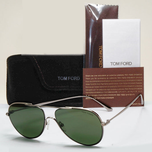 Tom Ford Sunglasses Anthony Gunmetal Green Metal Pilot FT0695 TF 695 14N 60mm