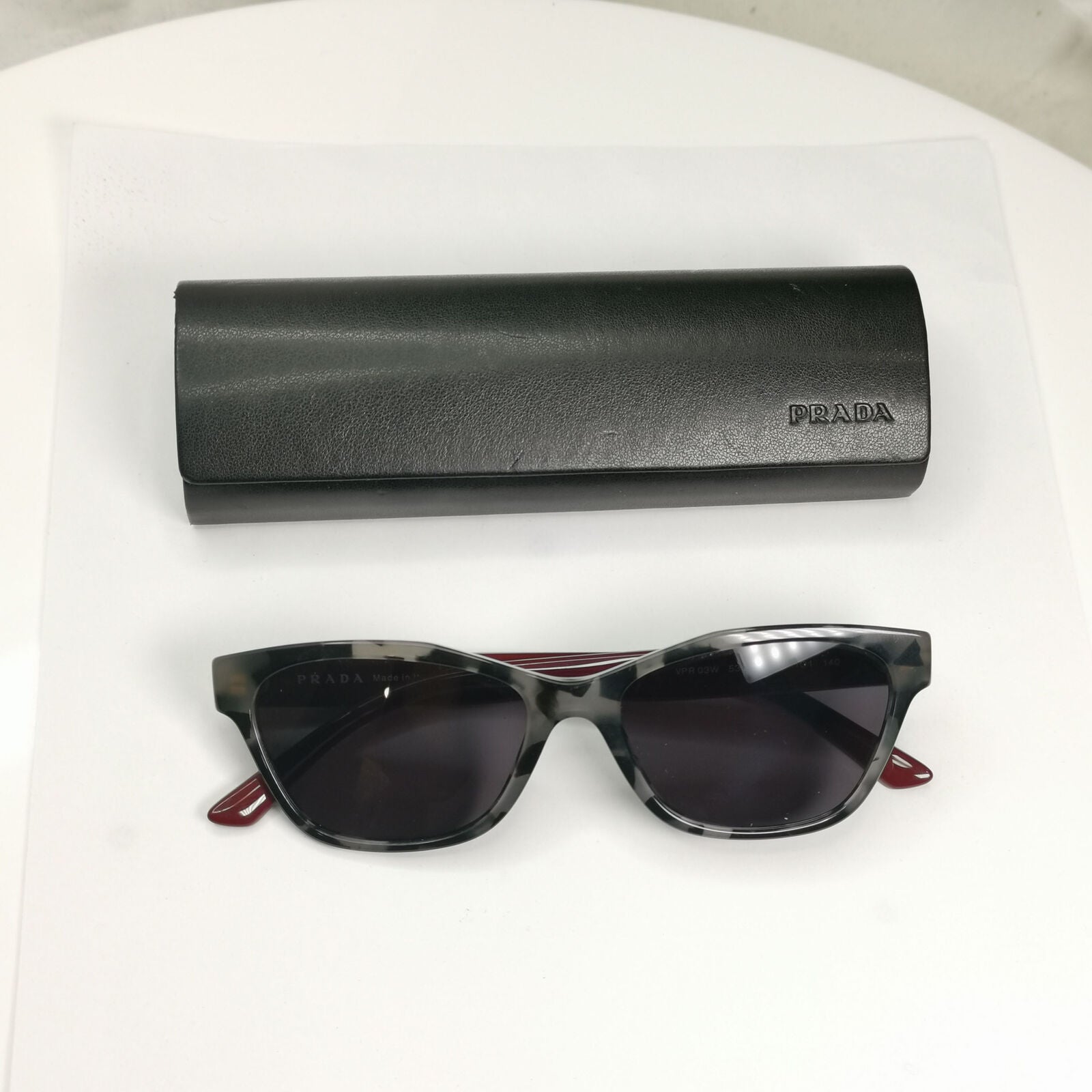 Prada Sunglasses Black Burgundy Red Tortoise PR03WV VPR 03W 510-1O1 180323