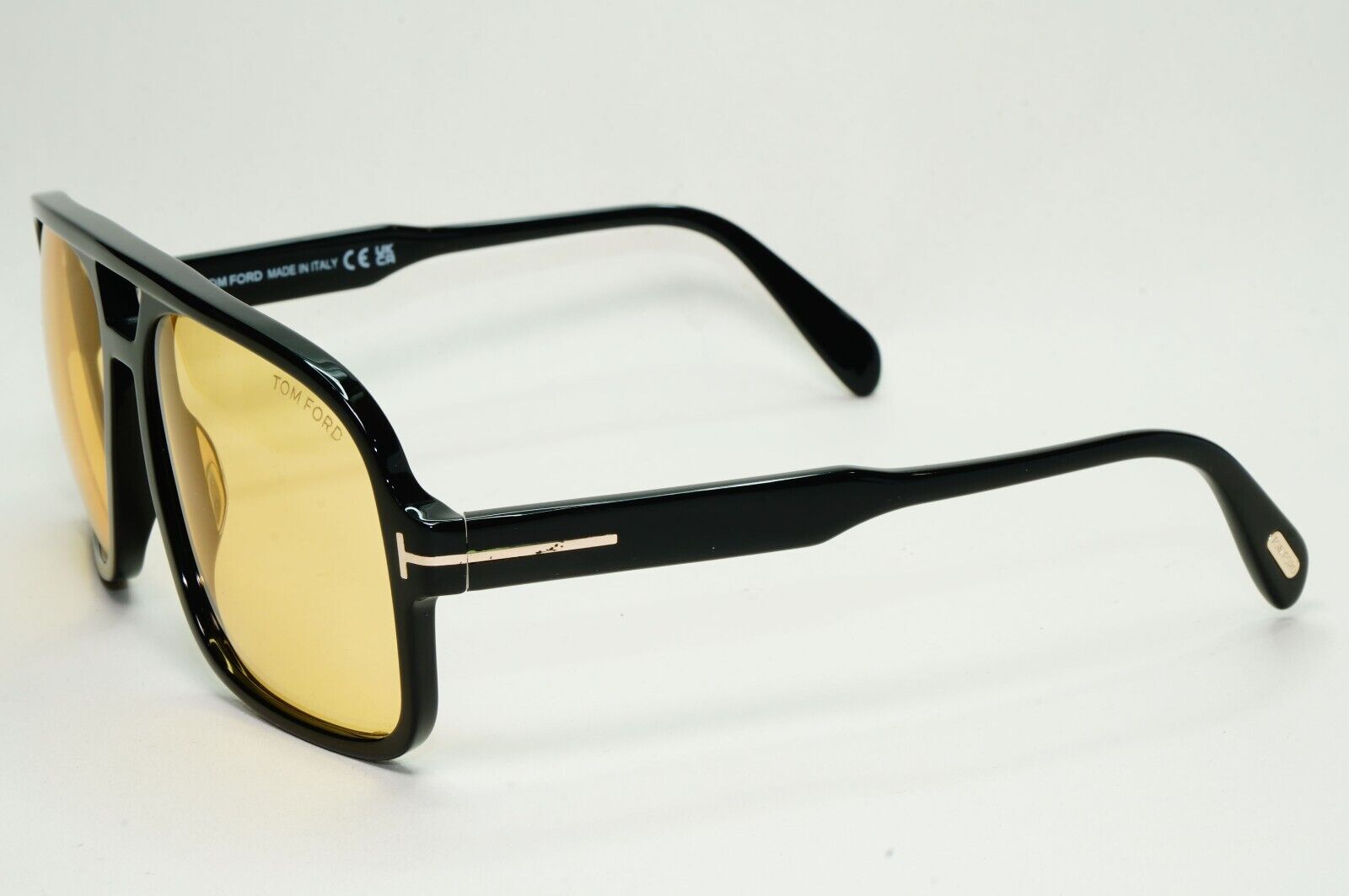 Tom Ford Sunglasses Falconer-02 Black Yellow Square Navigator TF 884 FT0884 01E