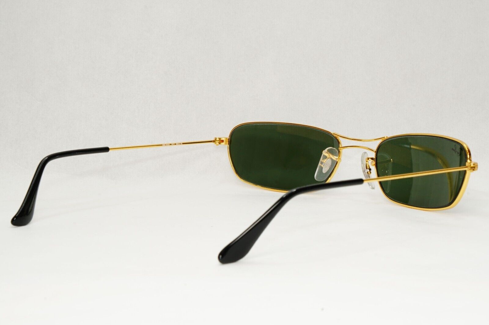 Ray-Ban Sunglasses Year 2009 Slim Sleek Rectangle Gold Green RB 3381 001 56mm