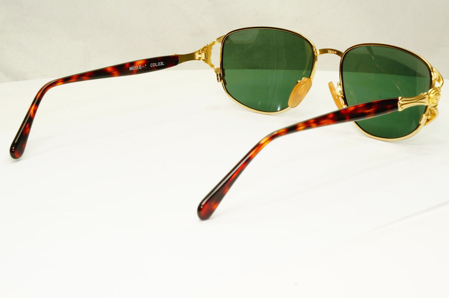 Gianni Versace 1995 Vintage Gold Medusa Green Brown Sunglasses MOD G41 COL 03L A