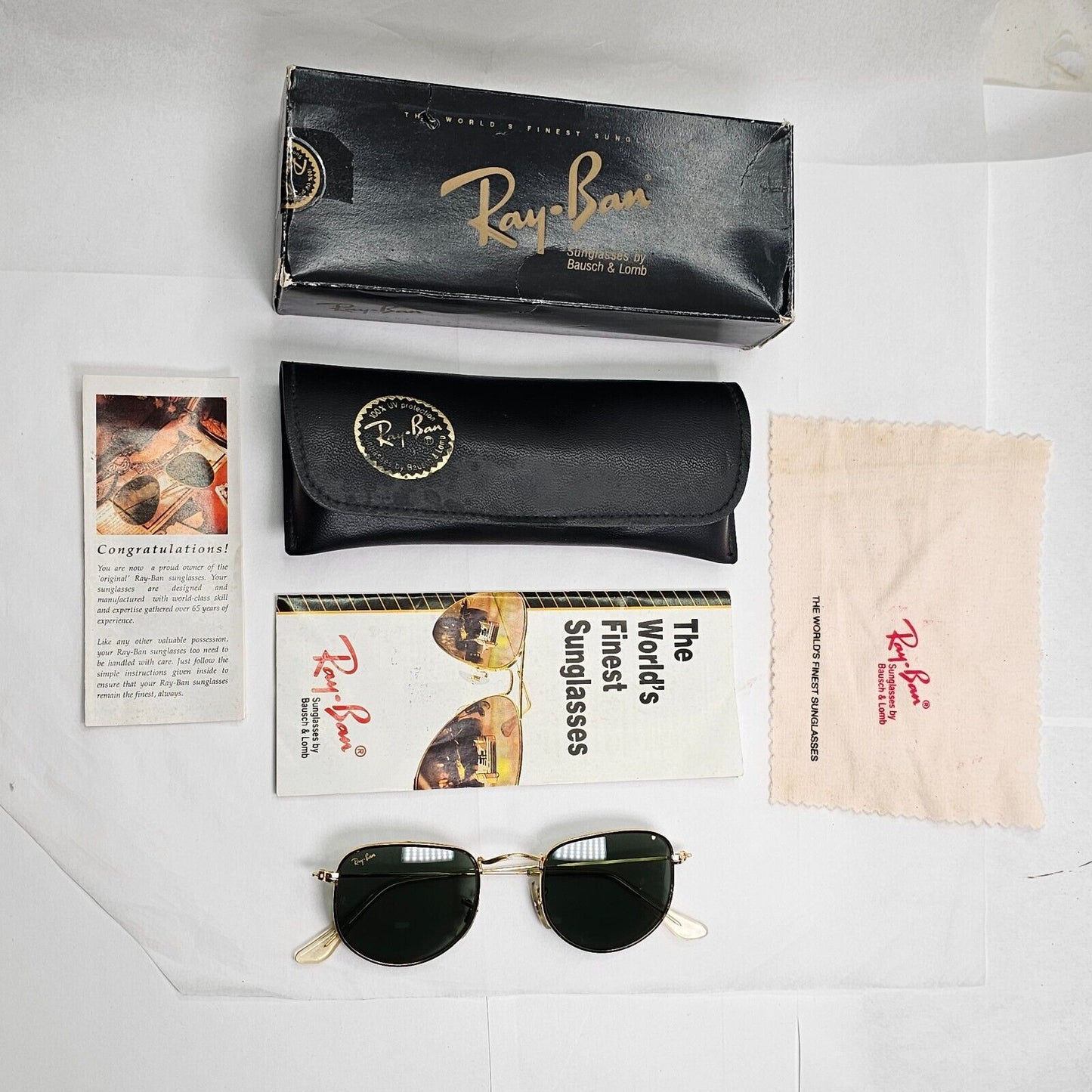 Ray-Ban Sunglasses Bausch & Lomb 1996 Arista Gold Small Style II W0978 270324