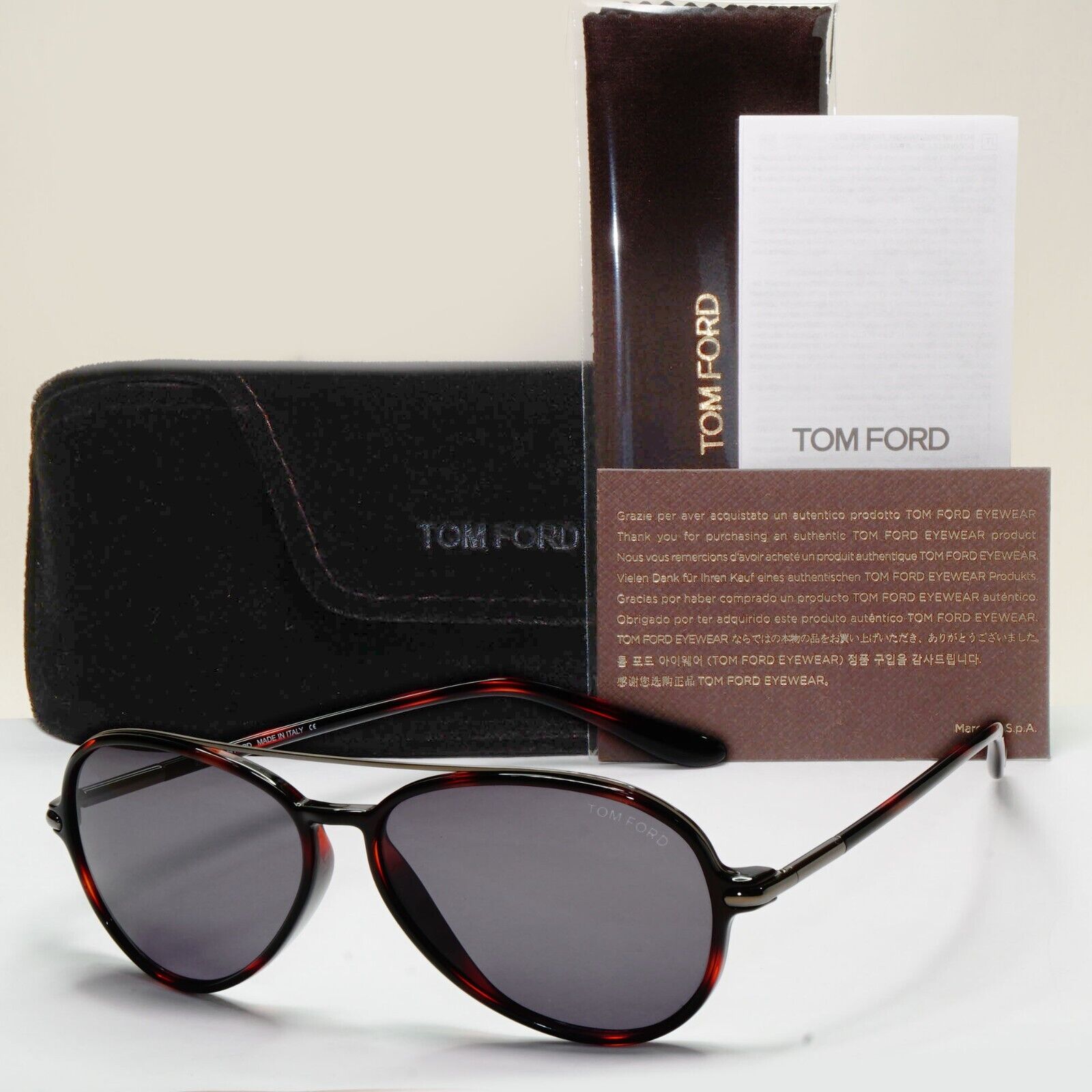 Tom Ford Sunglasses Ramone Brown Havana Brown Pilot FT0149 TF 149 54A 58mm