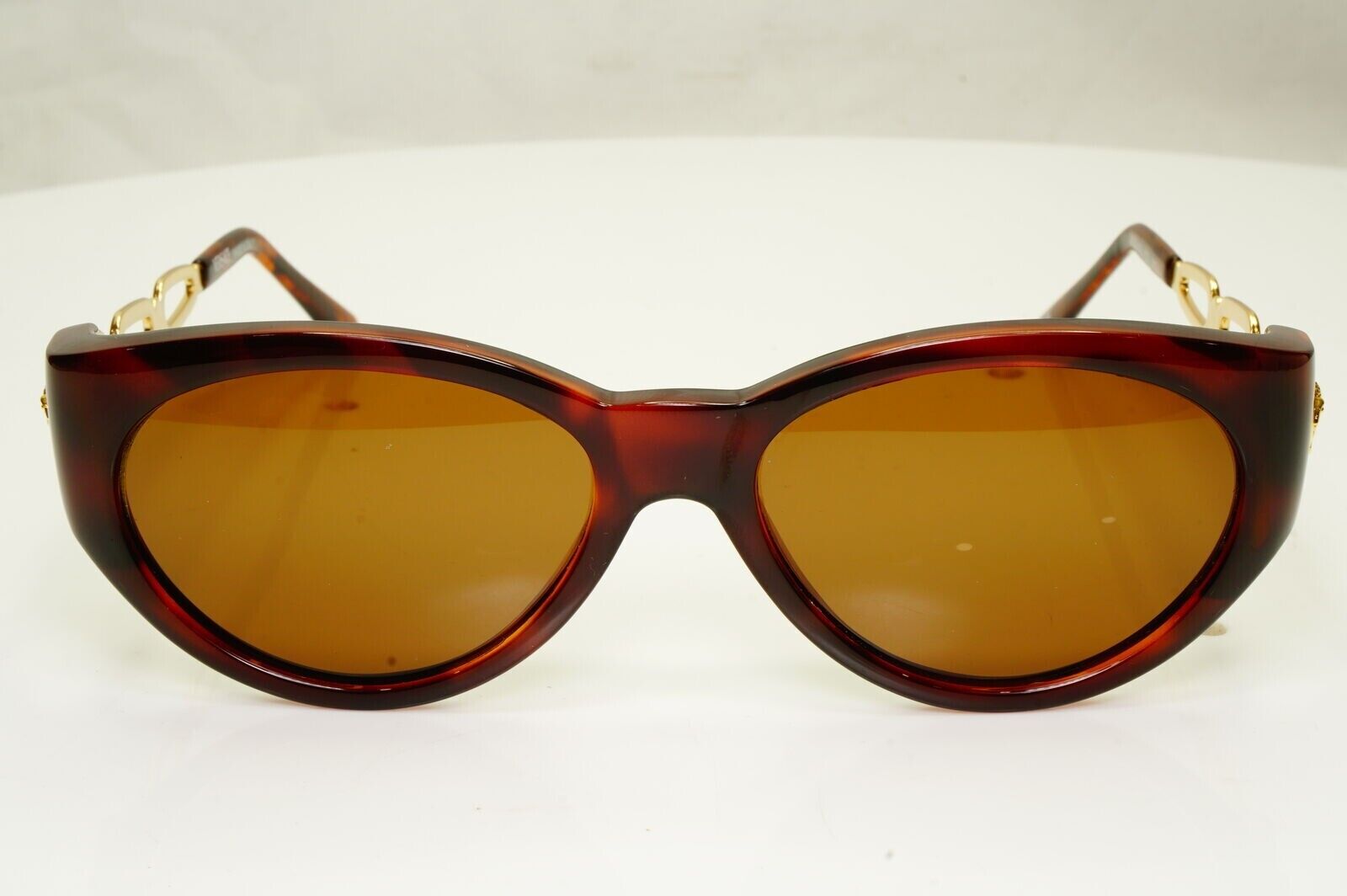 Gianni Versace Sunglasses 1996 Vintage Brown Gold Medusa Brown MOD 490 COL 900