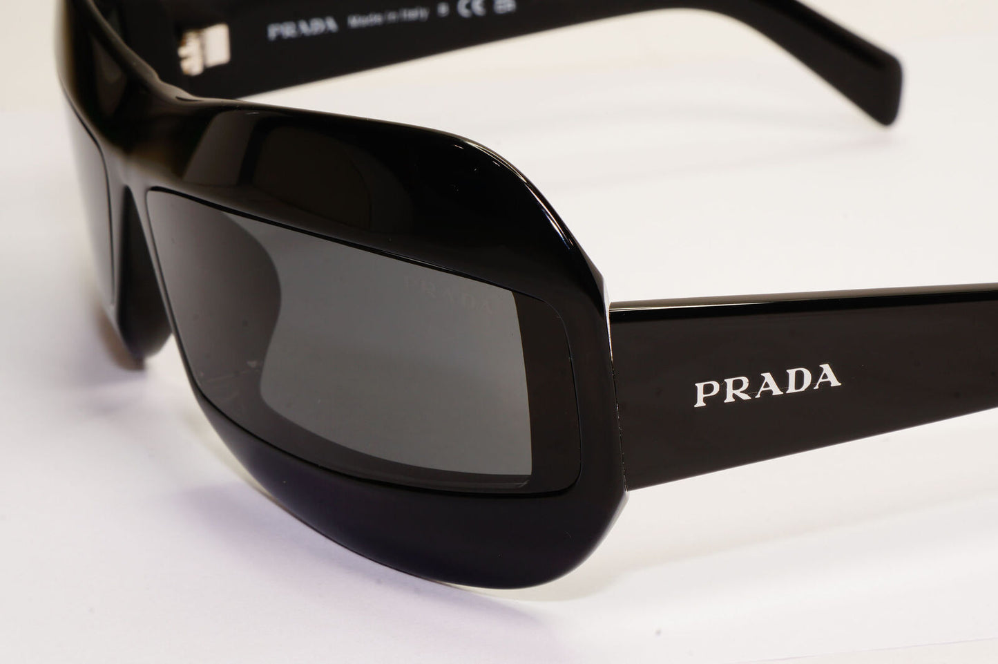 Prada Sunglasses Black Wrap Grey Square Fashion PR30YS SPR 30Y 1AB-5S0