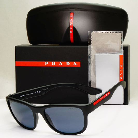 Prada Sunglasses Black Blue Tuning Rubber Square PS01US SPS 01U DG0-09R 59mm