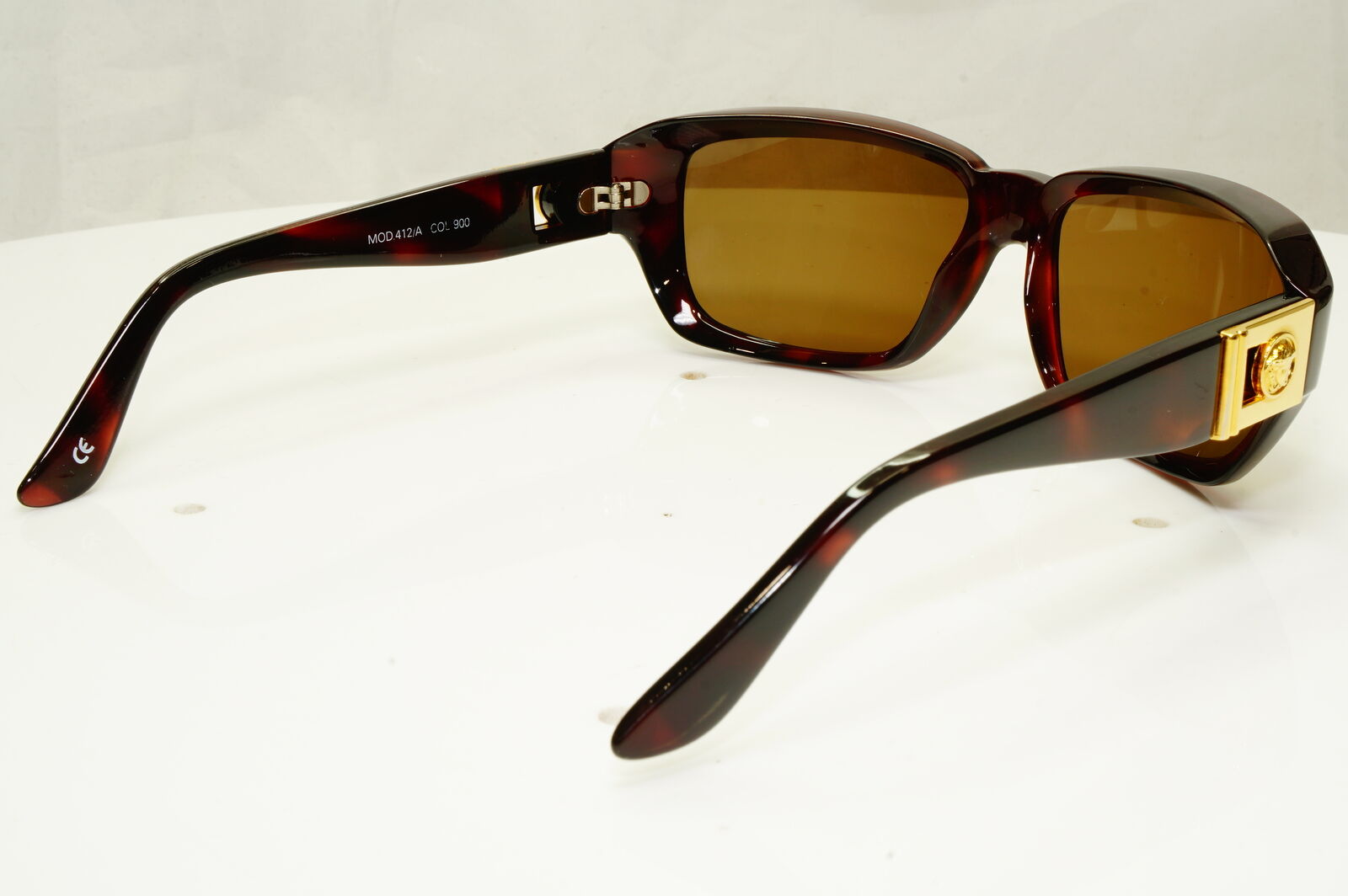 Gianni Versace 1996 Mens Vintage Brown Gold Medusa Sunglasses MOD 412/A COL 900