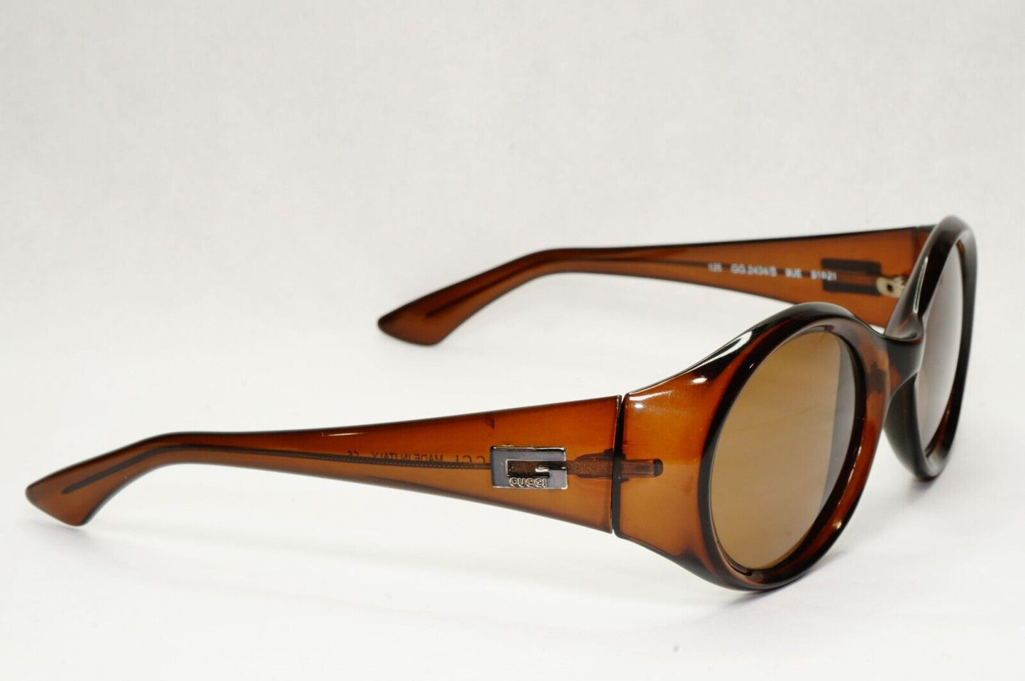 Gucci Sunglasses 1997 Vintage Brown Transparent Oval Retro GG 2434/S 9UE 121223