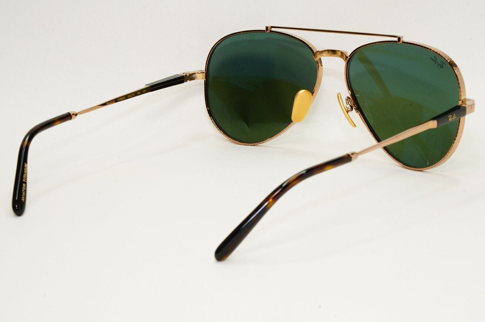 Ray-Ban Sunglasses Aviator II Titanium Metal Gold Green RB 8225 3138/52 58mm