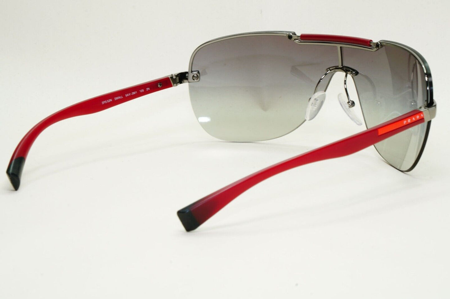 Prada Sunglasses 2007 Vintage Sield Wrap Red Grey PS52NS SPS 52N 5AV-3M1 120824