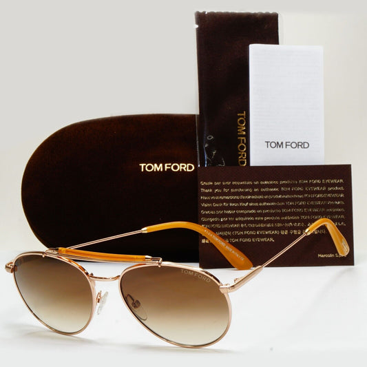 Tom Ford Sunglasses Colin Gold Brown Gradient Small Pilot TF 338 28F FT0338