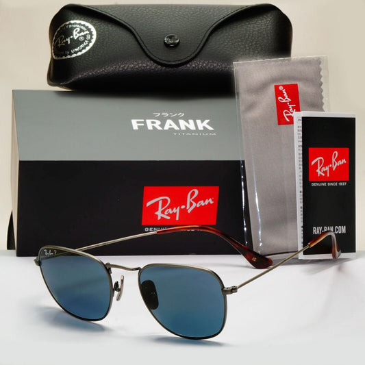 Ray-Ban Sunglasses Frank Titanium Polarised Blue Gunmetal RB 8157 9208/T0 51mm