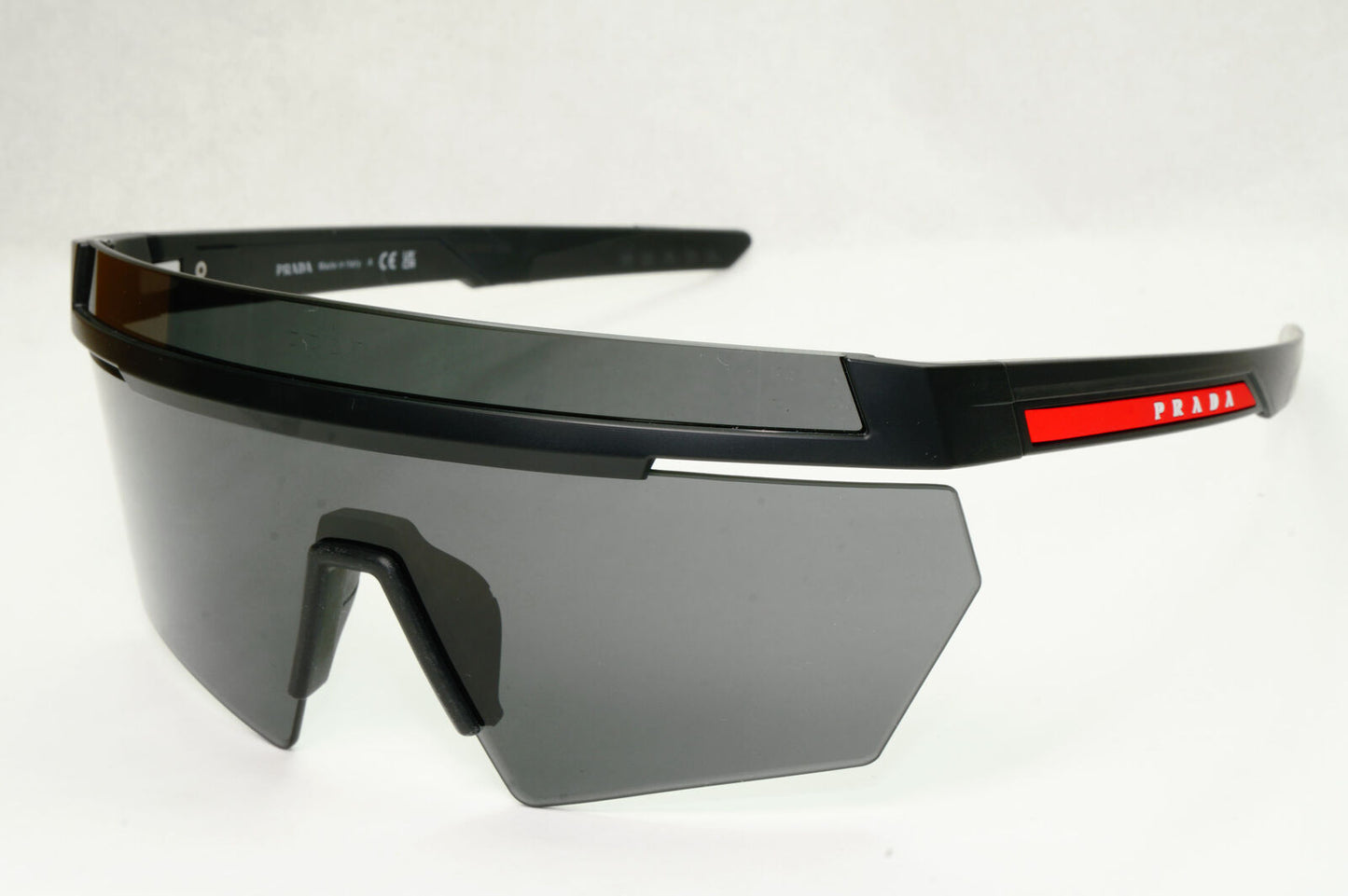 Prada Sunglasses Black Shield Visor Oversized Large Ski PS01YS SPS 01Y 1BO-06F