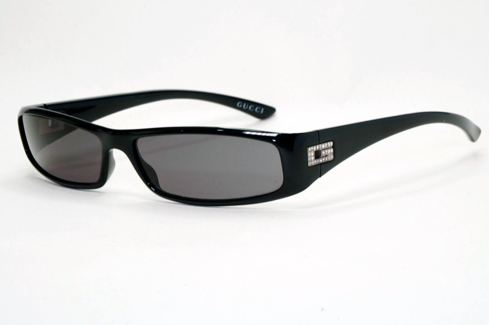 Gucci Sunglasses 1997 Vintage Black Rectangle Unisex GG 1509/STRASS D28 311024