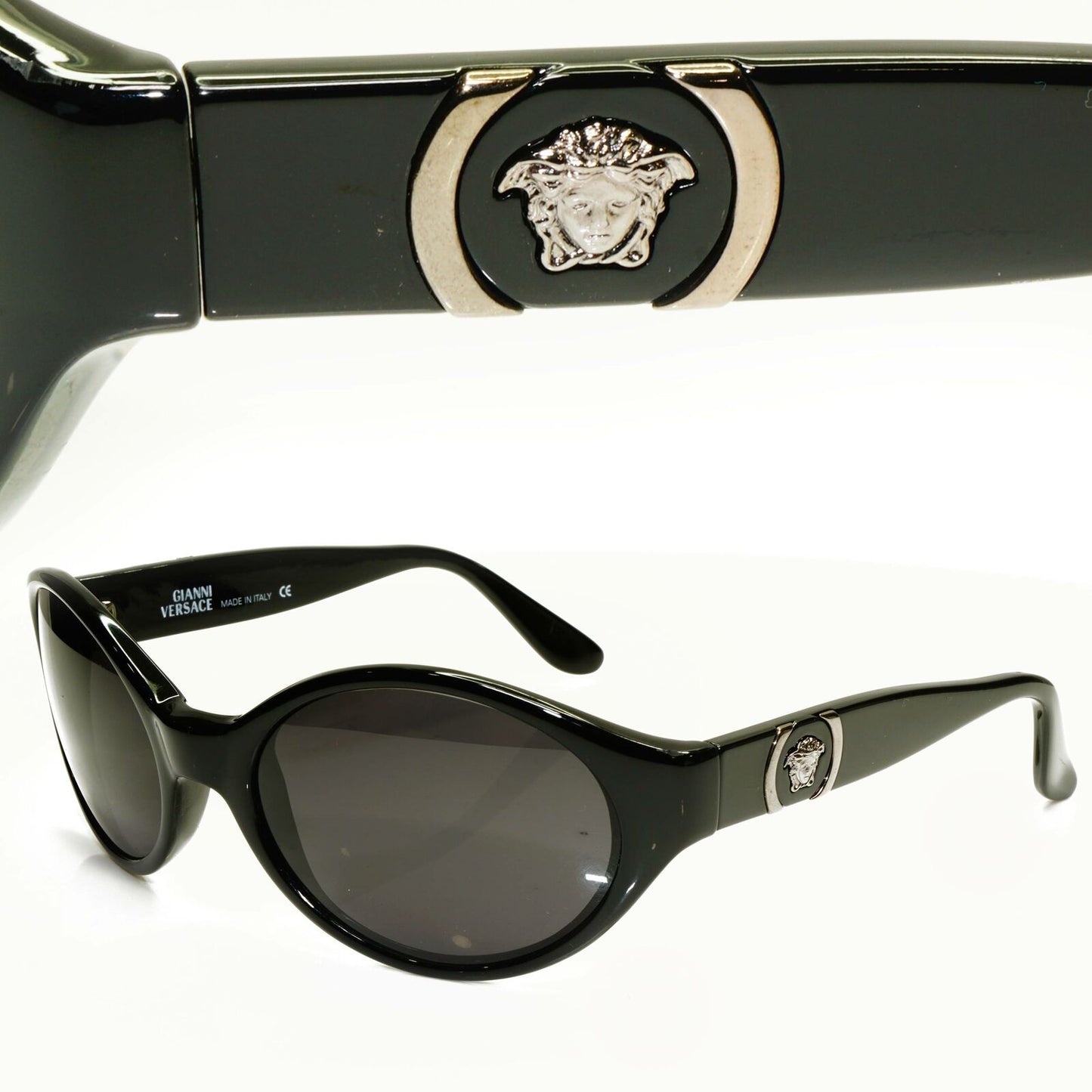 Gianni Versace 1996 Womens Vintage Black Medusa Sunglasses MOD 250 COL 852