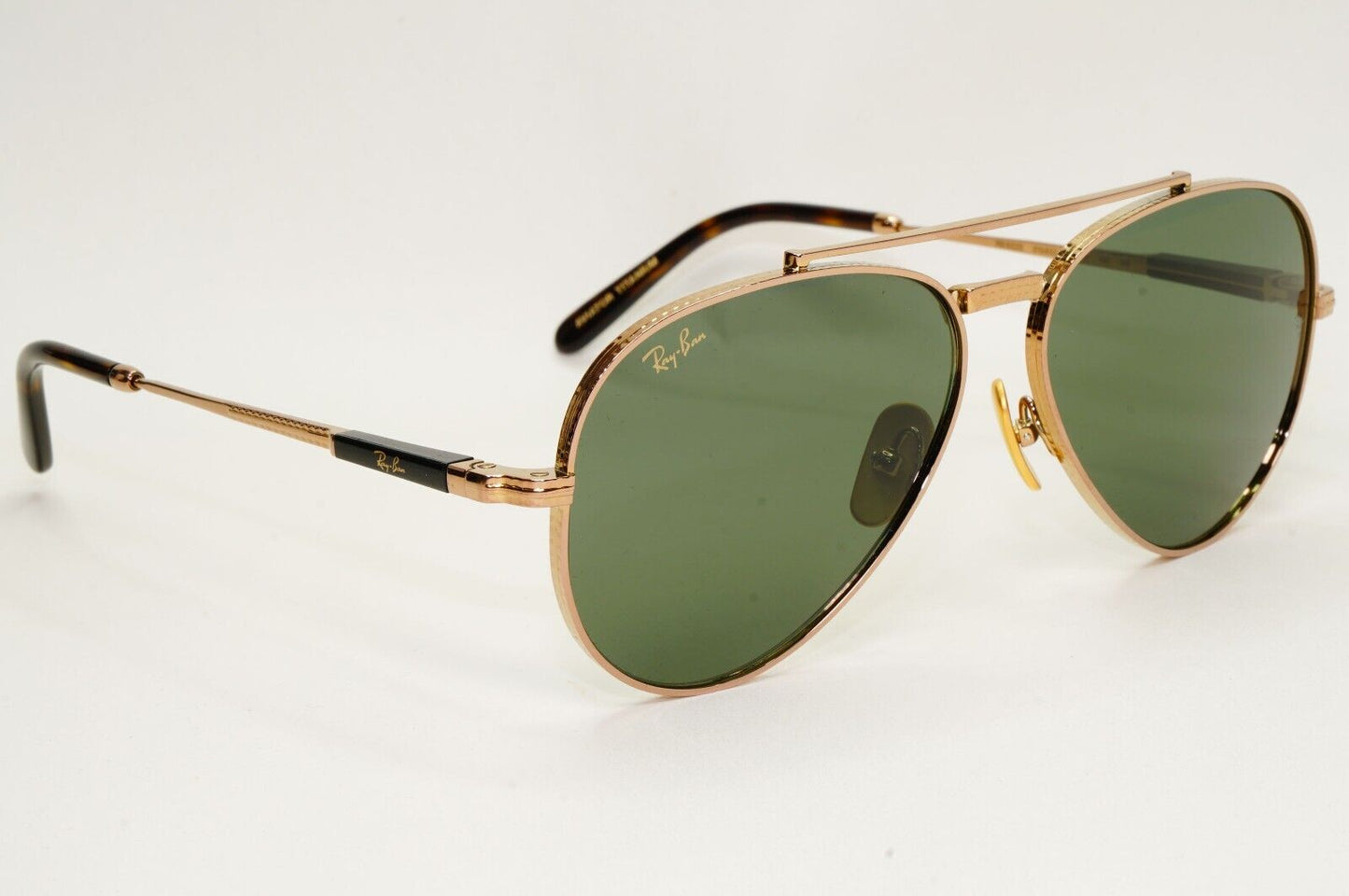 Ray-Ban Sunglasses Aviator II Titanium Metal Gold Green RB 8225 3138/52 58mm