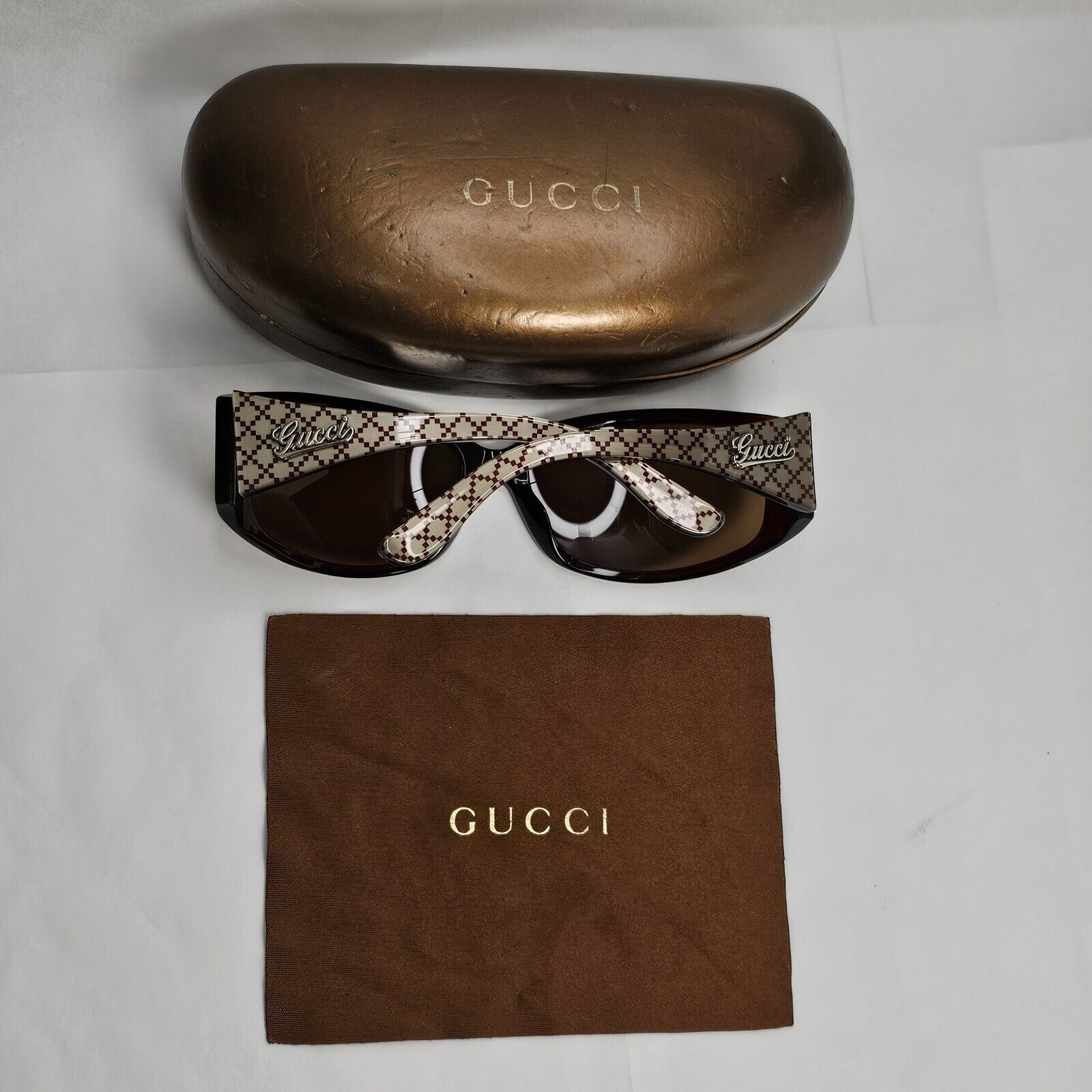 Gucci Sunglasses 2006 Monogram Vintage Brown Unisex Wrap GG 3032/NS 20E8U 270324