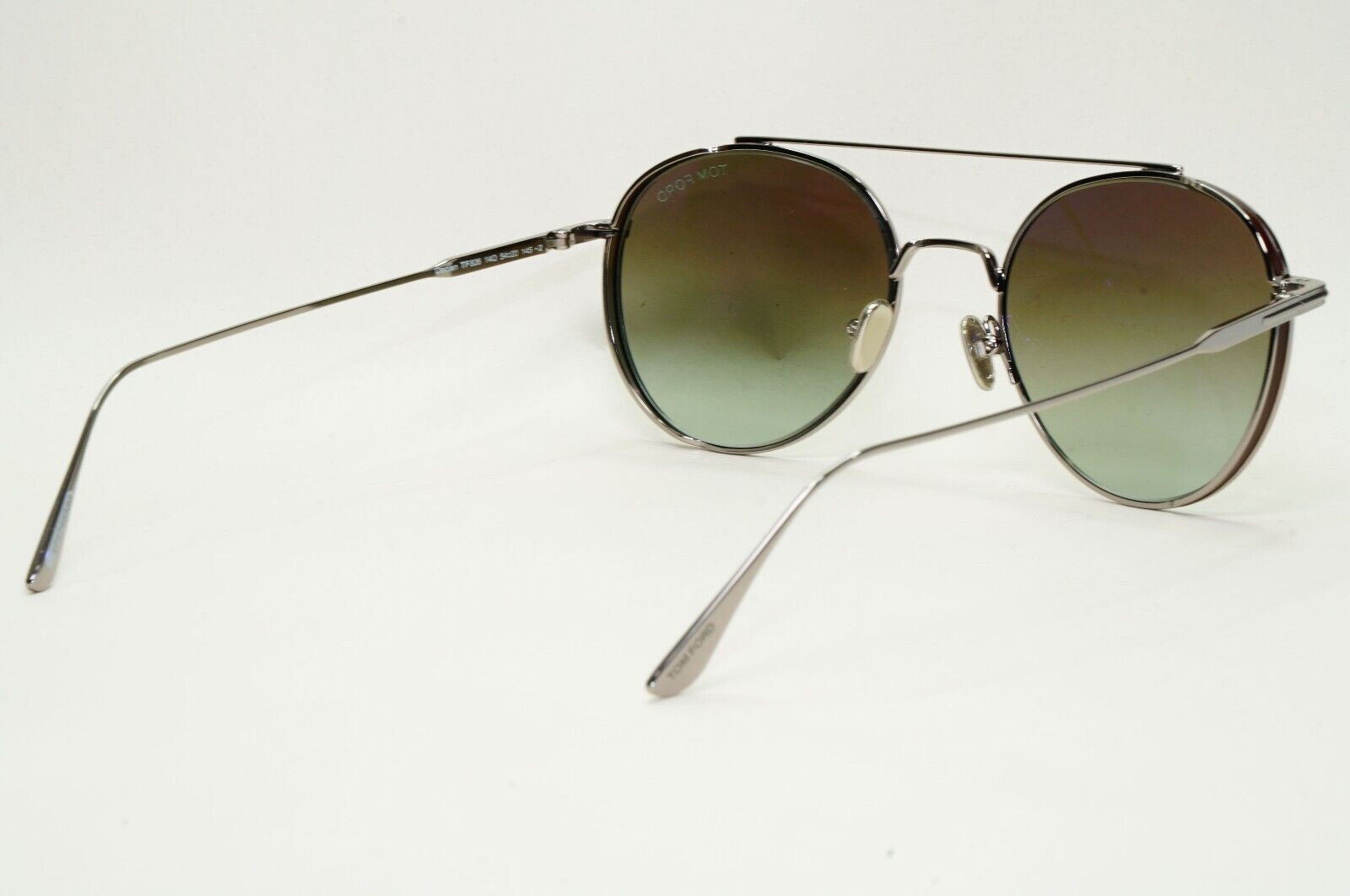 Tom Ford Sunglasses Declan Ruthenium Grey Green Round Pilot FT0826 TF 826 14Q