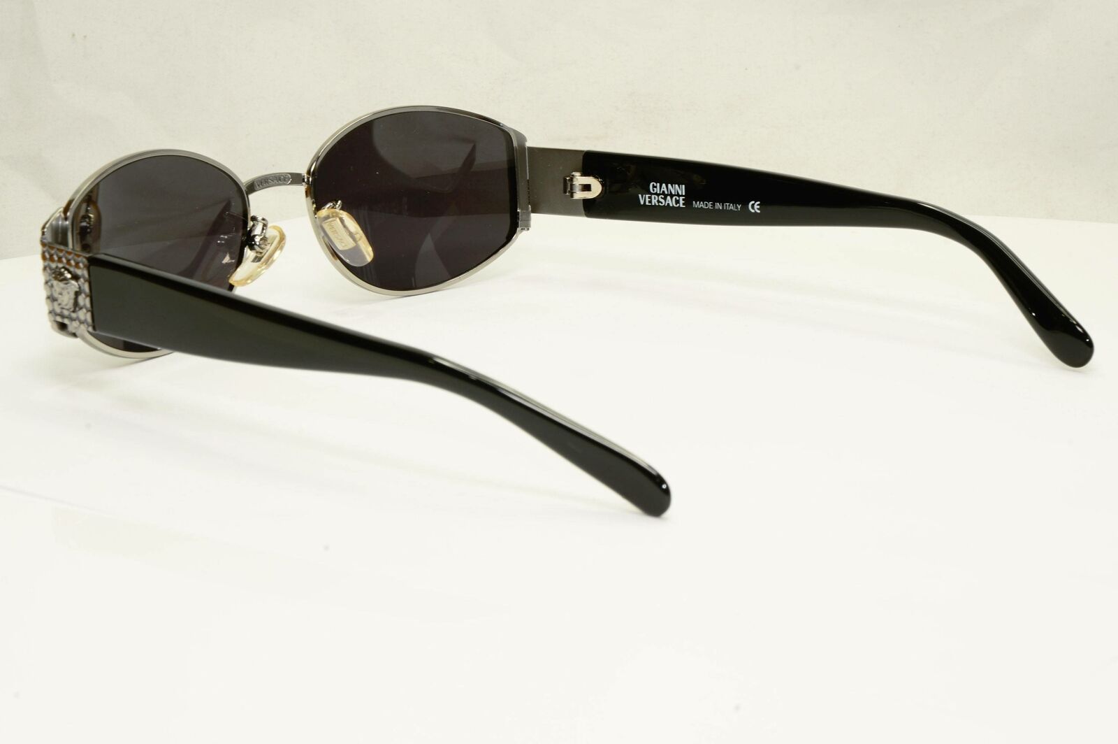 Gianni Versace 1996 Vintage Silver Medusa Black Metal Sunglasses MOD X41 COL 029