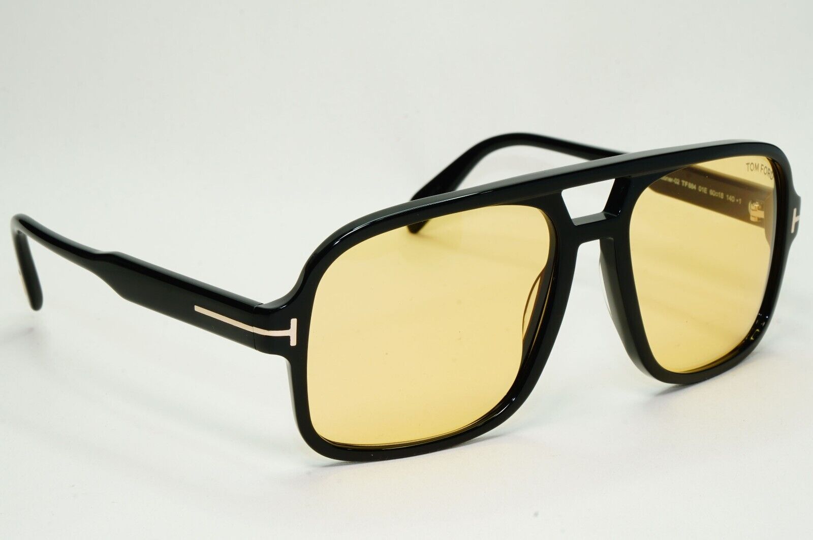 Tom Ford Sunglasses Falconer-02 Black Yellow Square Navigator TF 884 FT0884 01E