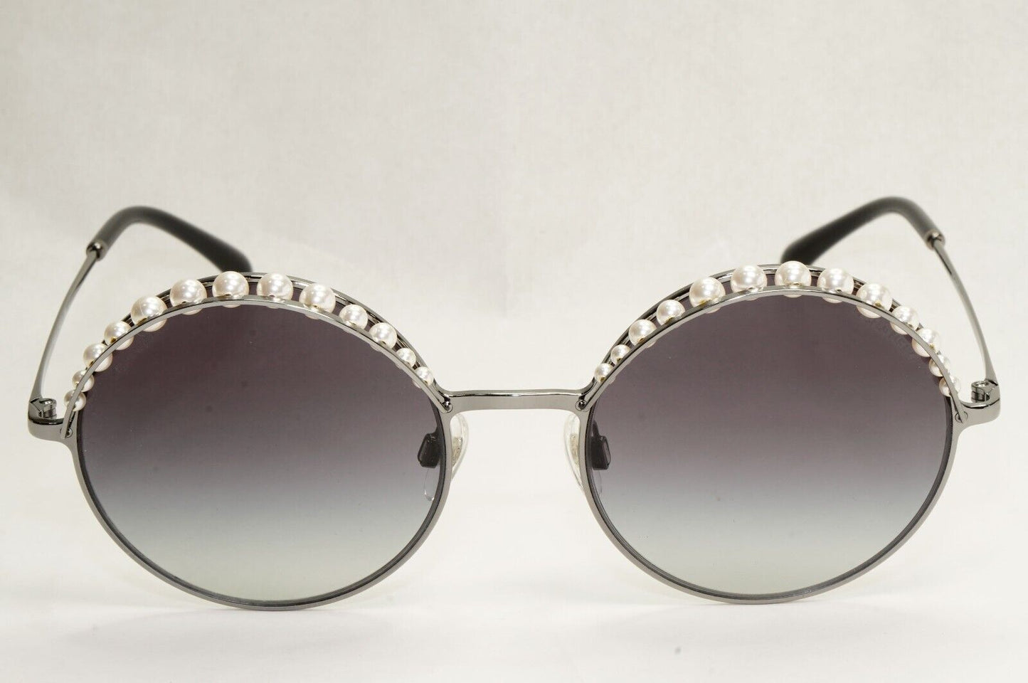 Chanel Sunglasses Pearl Silver Round Metal Grey Gradient 4234-H c.108/S6 53mm