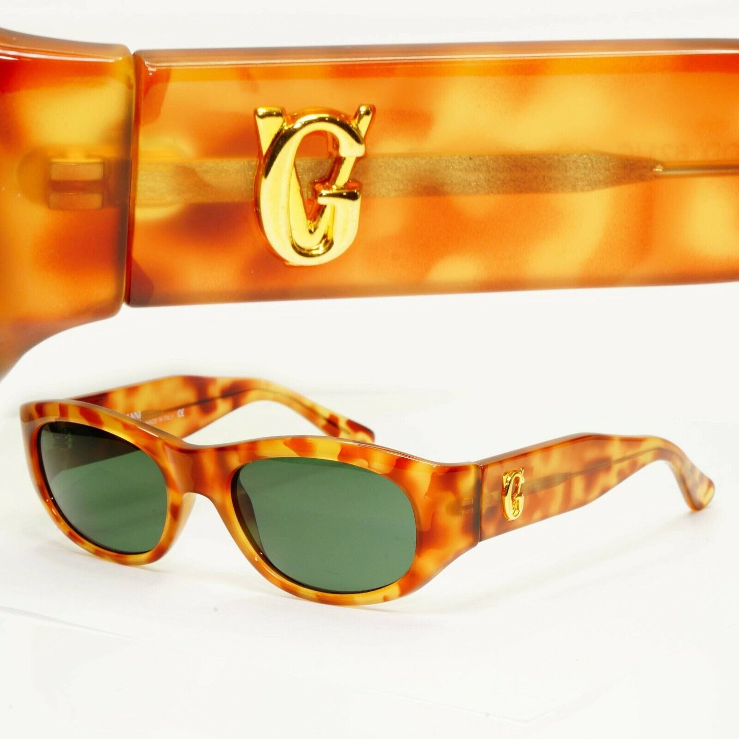 Gianni Versace 1996 Vintage Brown Gold Square Sunglasses GV MOD 621/G COL 830