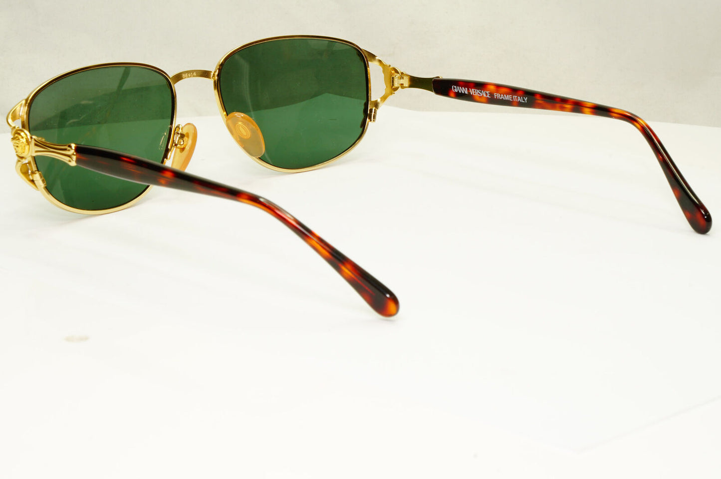 Gianni Versace 1995 Vintage Gold Medusa Green Brown Sunglasses MOD G41 COL 03L A