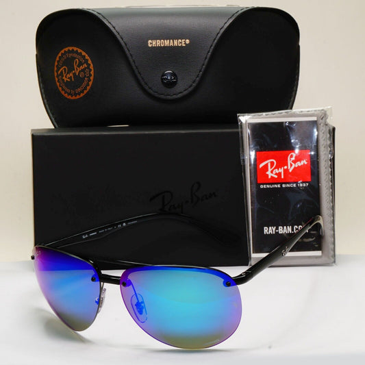 Ray-Ban Sunglasses Chromance Blue Mirror Polarised Pilot Wrap RB 4293-CH 601/A1