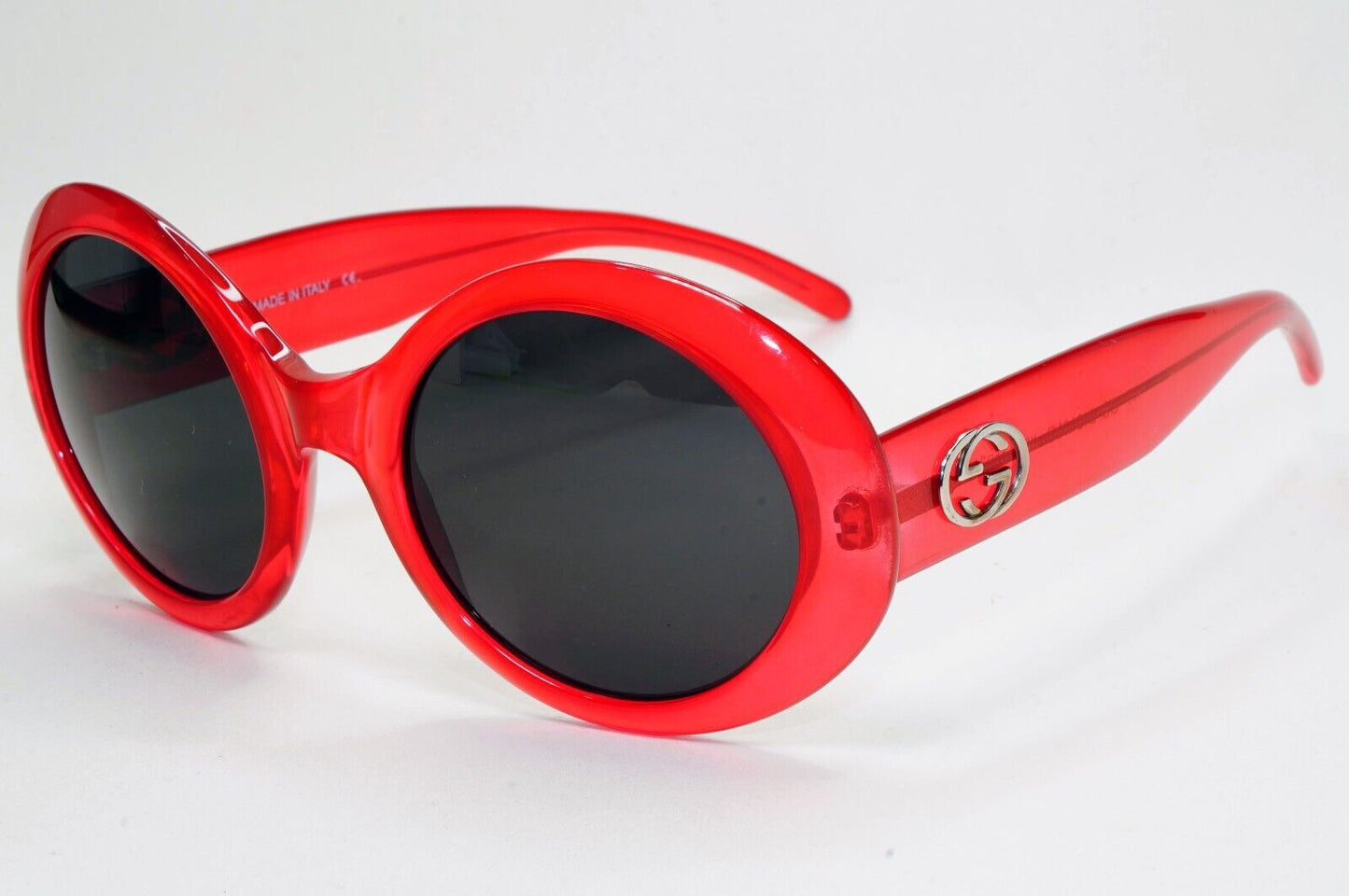 Gucci Sunglasses 1996 Vintage Red Black Round Large GG 2401/N/S XD6 291024