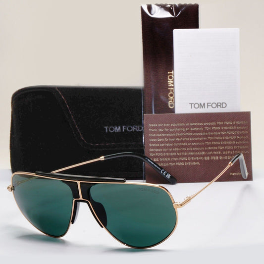 Tom Ford Sunglasses Addison Gold Black Green Pilot Square FT0928 TF 928 28V 61mm