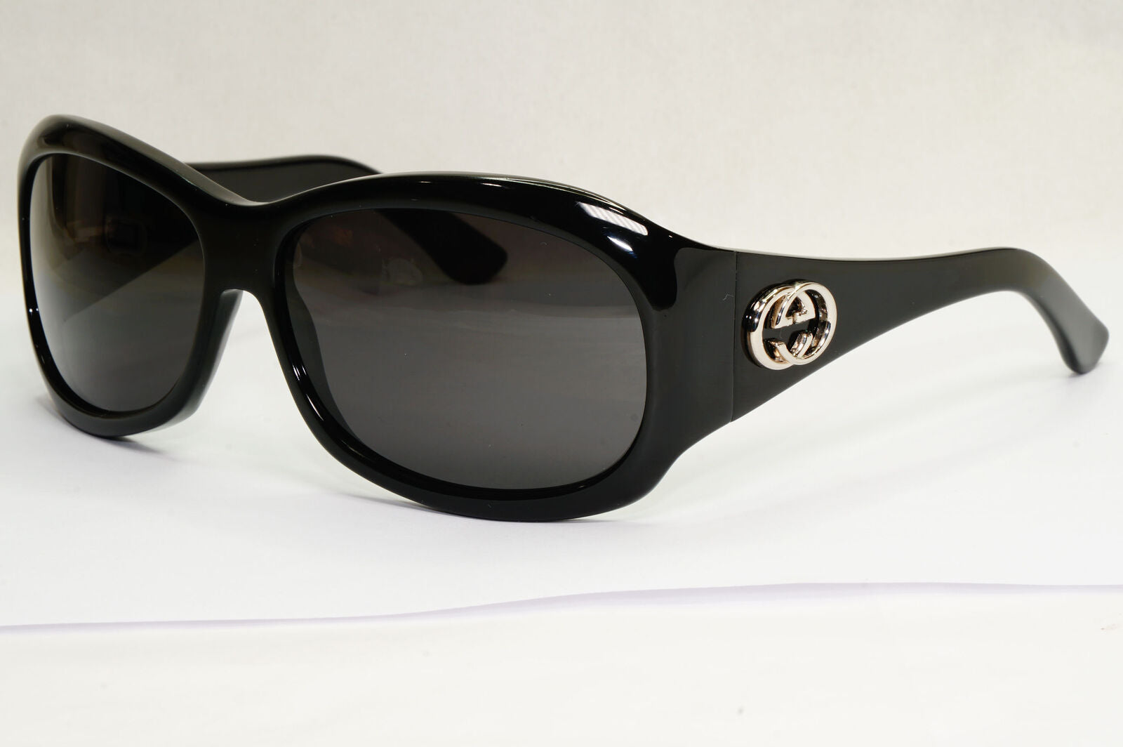 Gucci Sunglasses 2007 Vintag Black Silver Square Glossy GG 2966/S 807Y2 190224