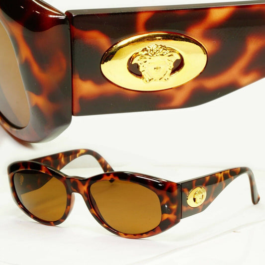 Gianni Versace 1996 Vintage Gold Medusa Biggie Sunglasses MOD 4V4/A COL 869