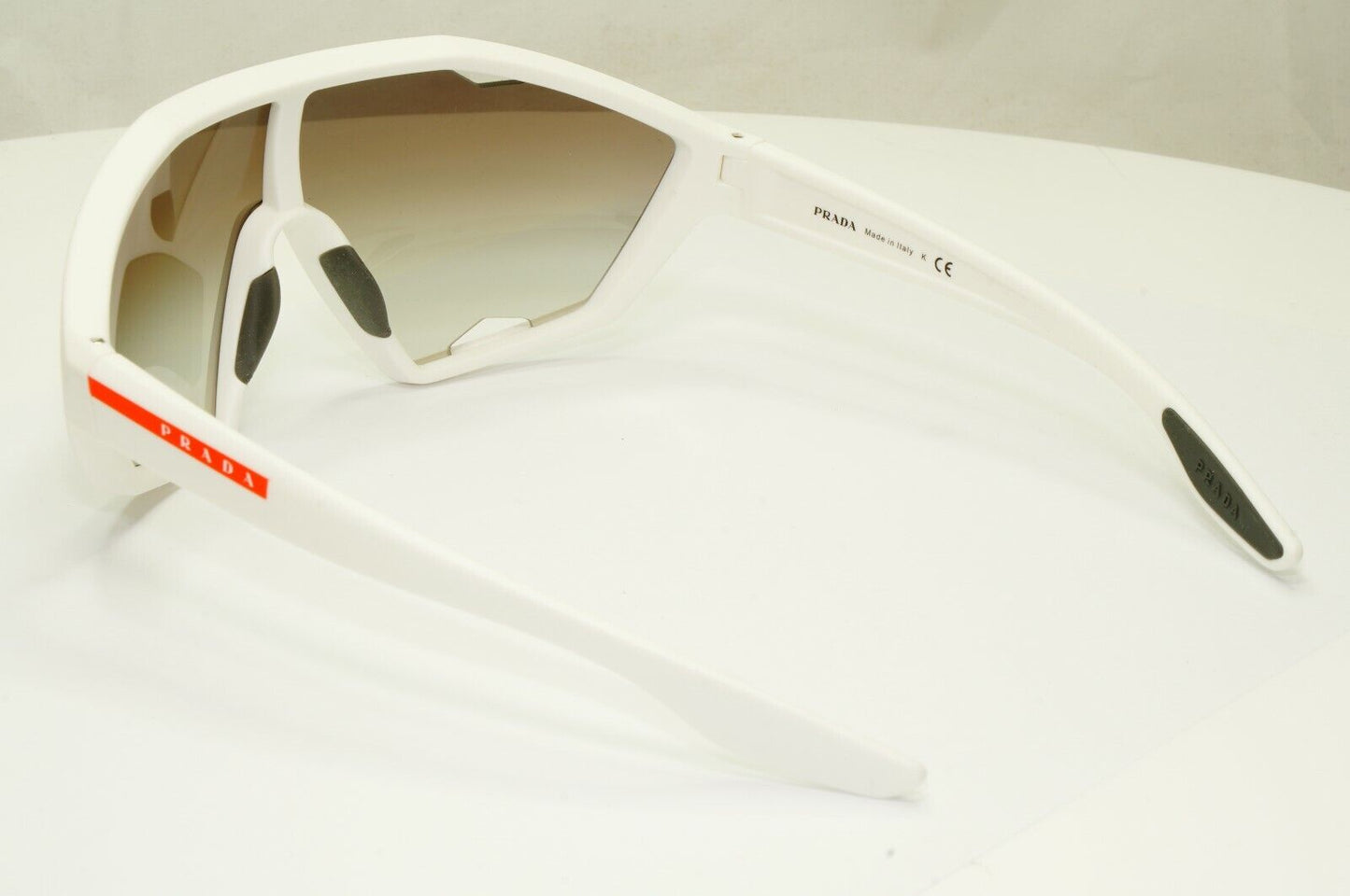 Prada Shield White Sunglasses White Brown Gradient Visor Cycling SPS 10U TWK-5O0