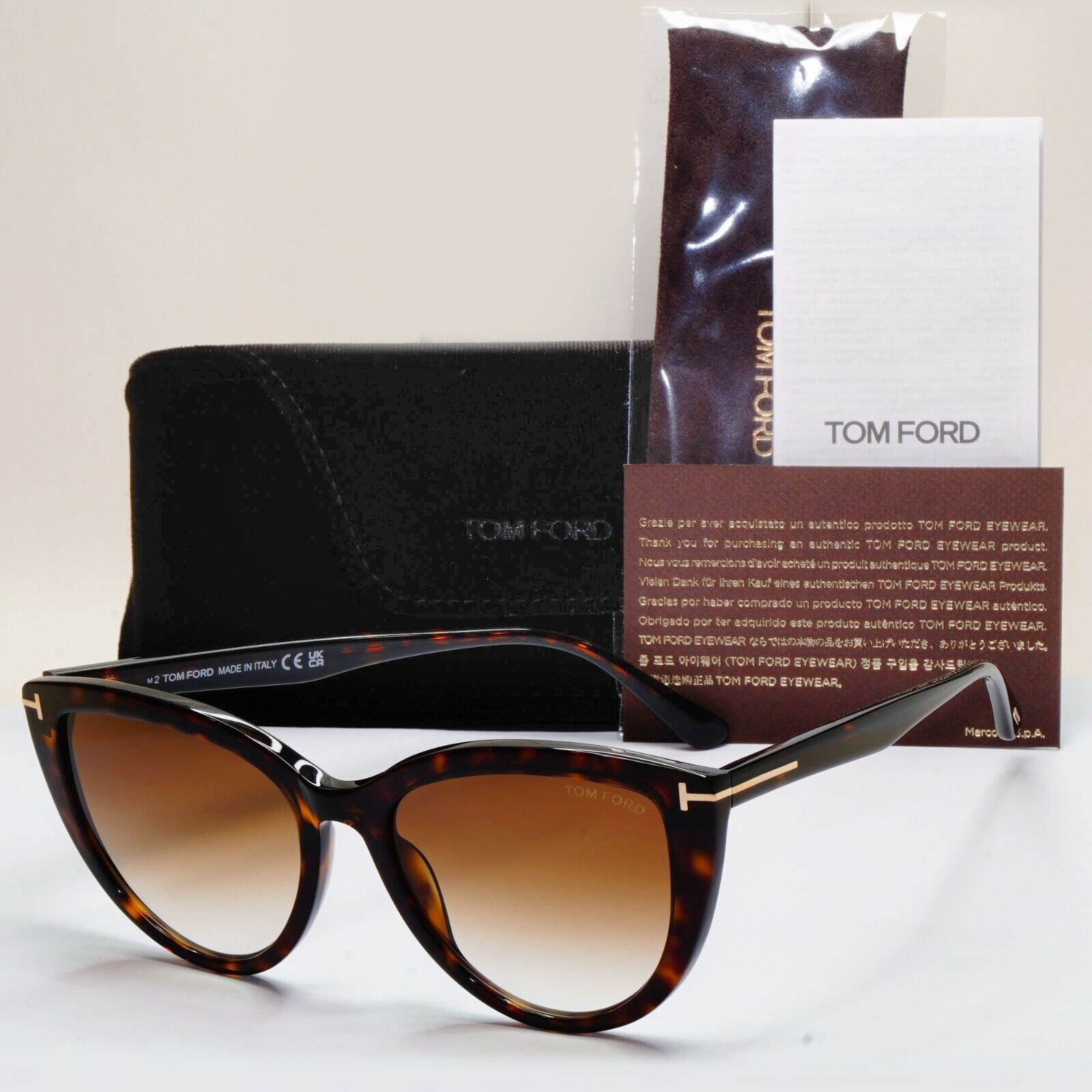 Tom Ford Sunglasses Isabella-02 Brown Tortoiseshell Cat Eye FT0915 TF 915 52F