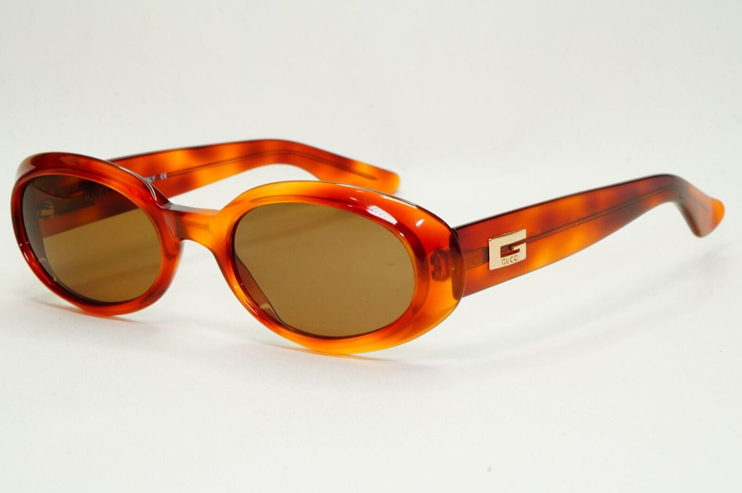 Gucci Sunglasses 1997 Vintage Oval Brown Transparent GG 2419/N/S 056 51mm 011124