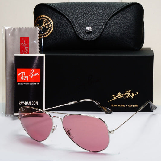 Ray-Ban x Team Wang Sunglasses Photochromic Rare Violet RB 3025 Aviator 003/4R