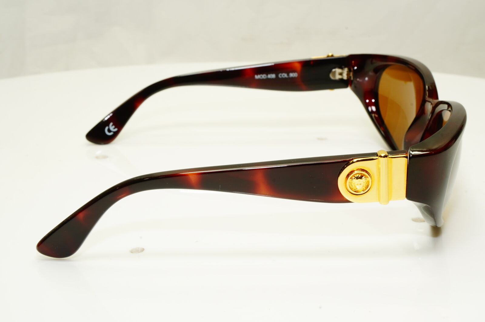 Gianni Versace 1996 Mens Vintage Brown Gold Medusa Sunglasses MOD 408 COL 900