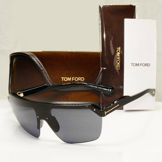 Tom Ford Mens Shield Visor Glossy Black Sunglasses Razor TF 797 01A 301024