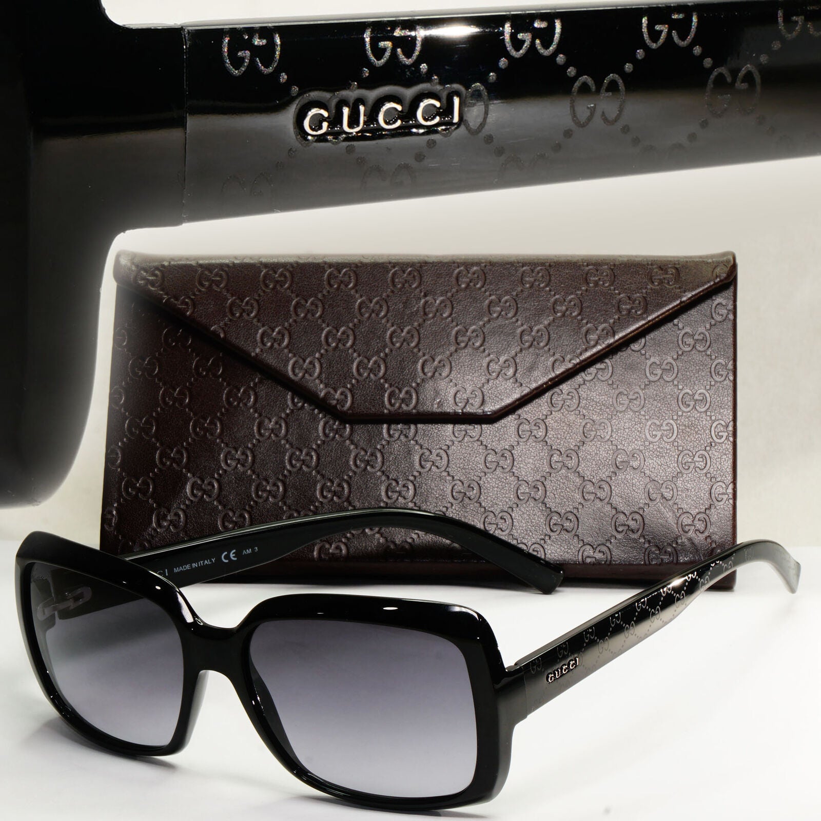 Gucci Sunglasses 2011 Vintage Monogram Black Square GG 3207/S D28H 070224