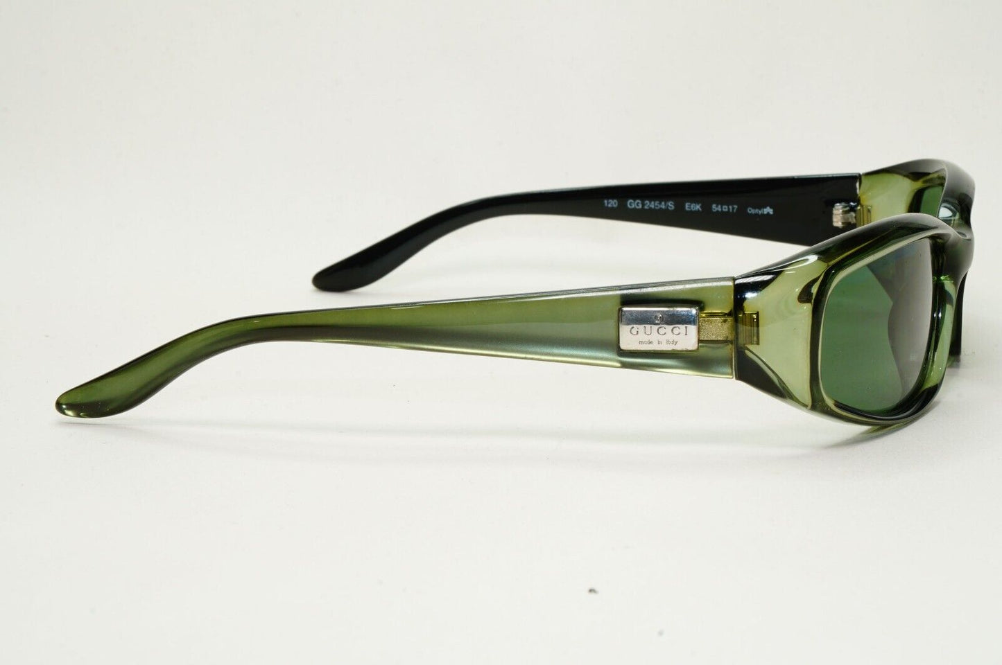 Gucci Sunglasses 1999 Vintage Green Transparent Rectangle GG 2454/S E6K 291024