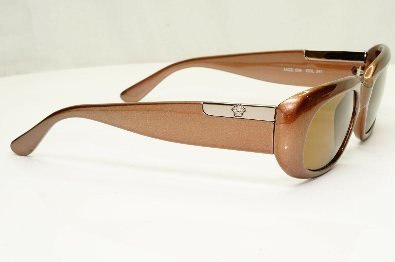 Gianni Versace 1996 Vintage Brown Square Medusa Sunglasses MOD 634 COL 341