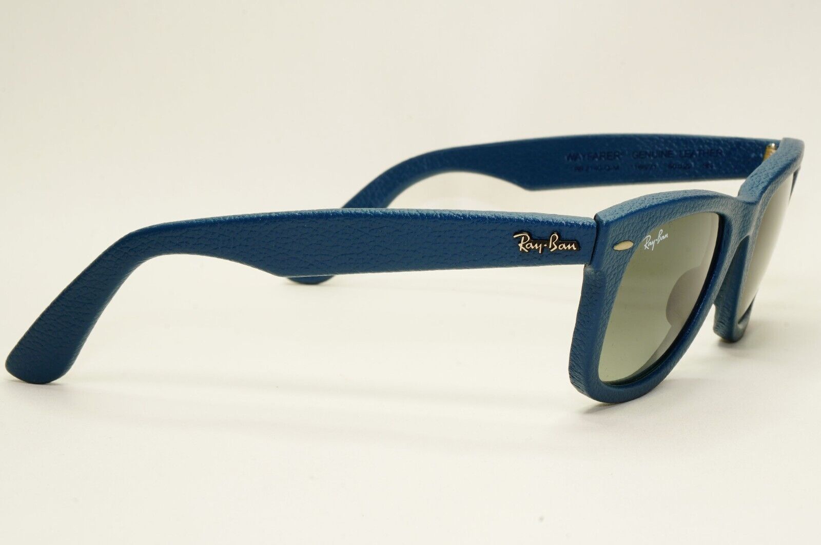 Ray-Ban Sunglasses Leather Wayfarer Year 2013 Rare Dark Blue RB 2140-Q-M 1168/71