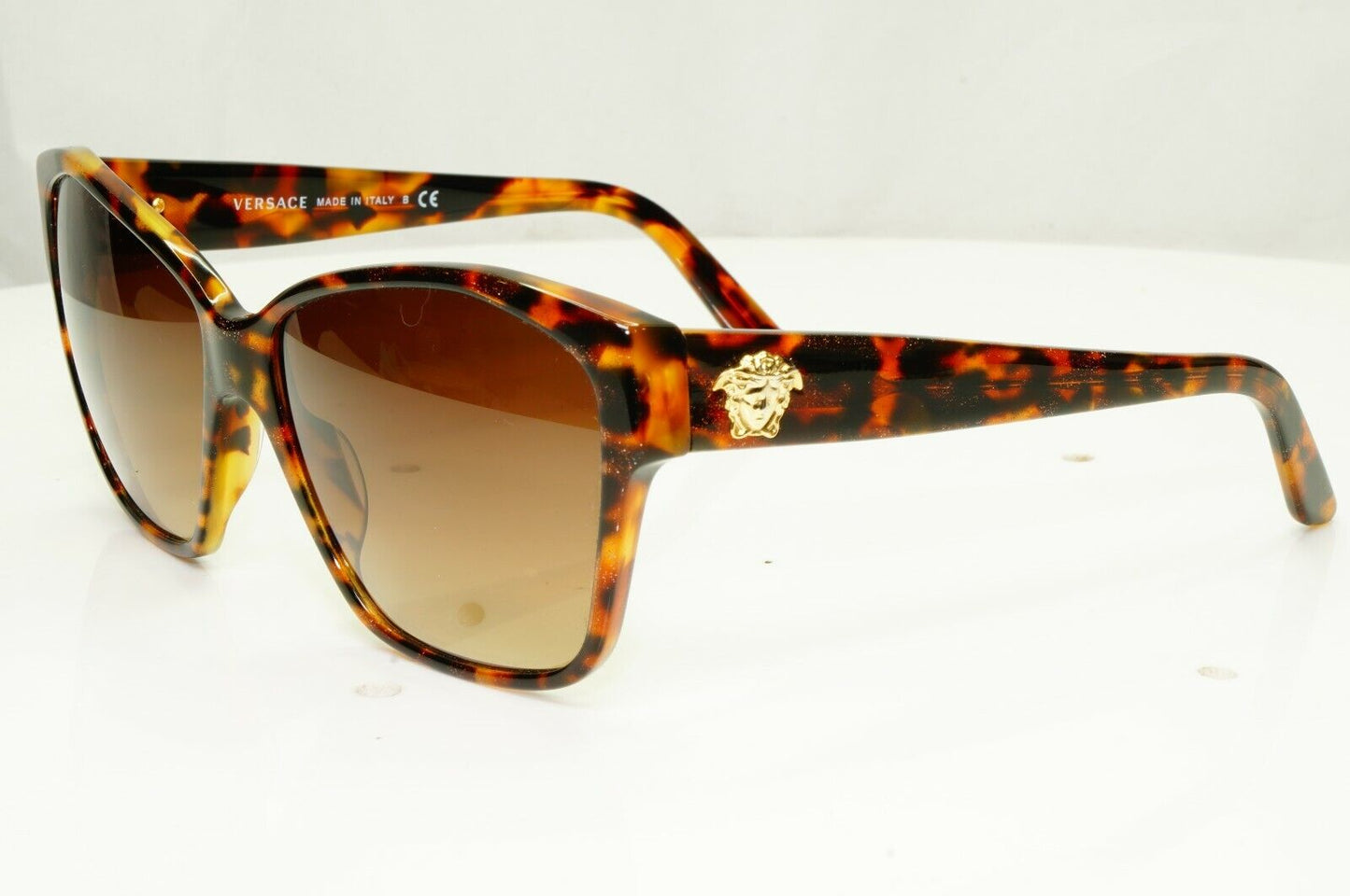 Versace Gold Medusa Brown Tortoise Shell Sunglasses Womens Square 4277 5115/13