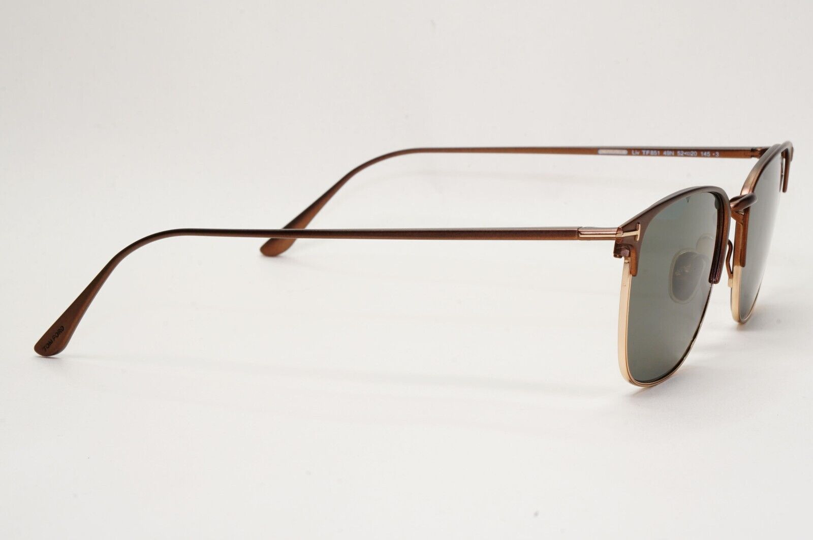 Tom Ford Sunglasses Brown Green Metal Square Liv FT0851 TF 851 49N 52mm