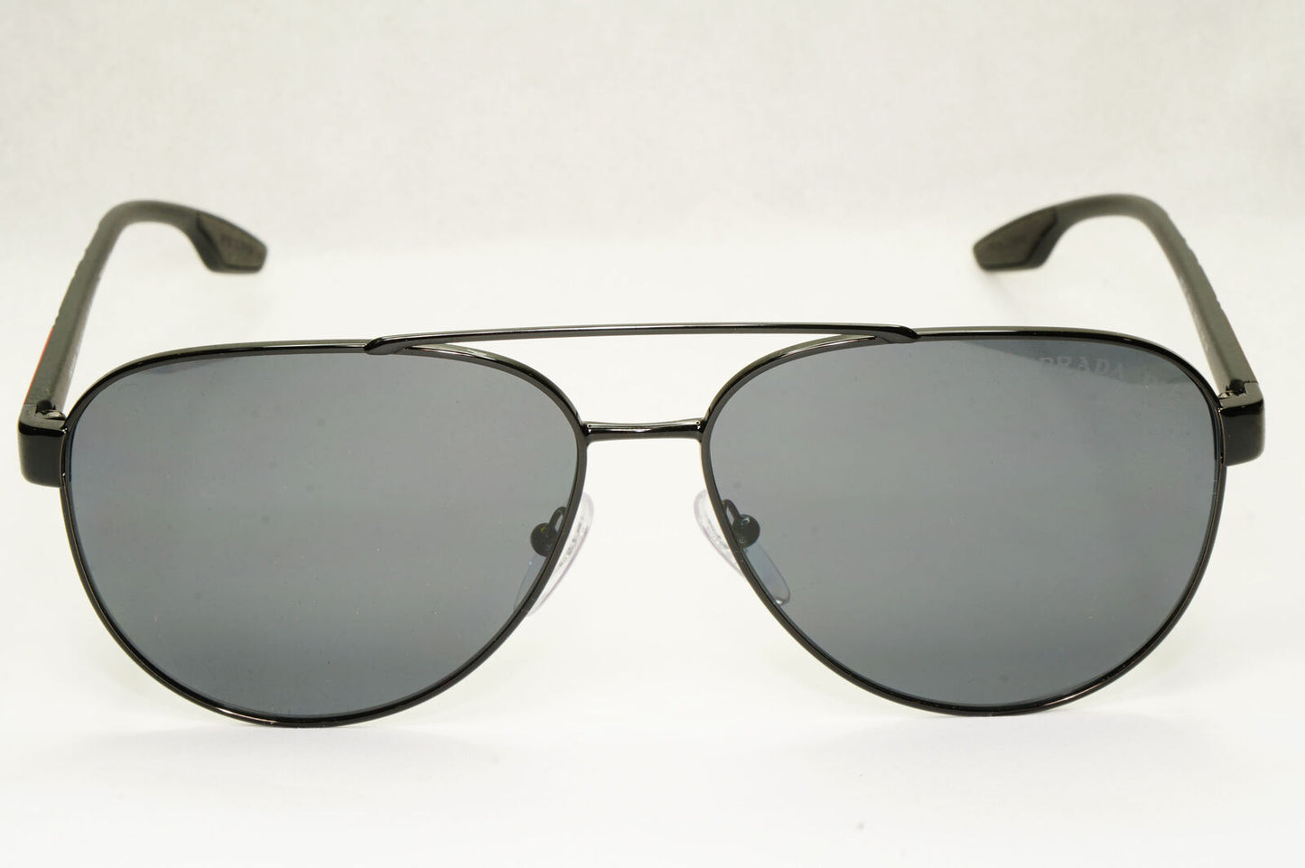 Prada Polarized Sunglasses Black Grey Metal Pilot PS54TS SPS 54T 1AB-5Z1 61mm