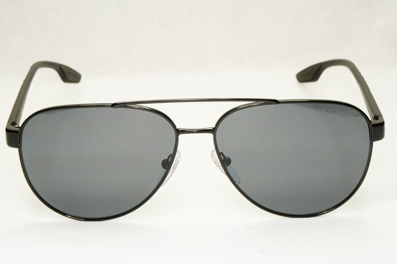 Prada Polarized Sunglasses Black Grey Metal Pilot PS54TS SPS 54T 1AB-5Z1 61mm