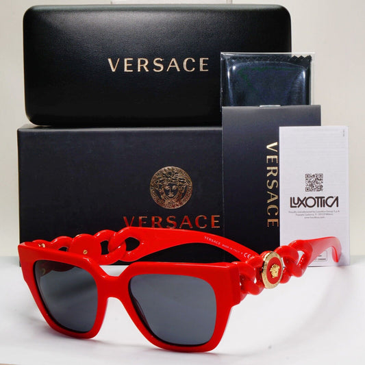 Versace Sunglasses Chain Red Gold Medusa Square MOD VE 4409 5065/87 53mm